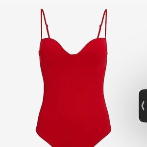 Express Red Spaghetti Strap Bodysuit